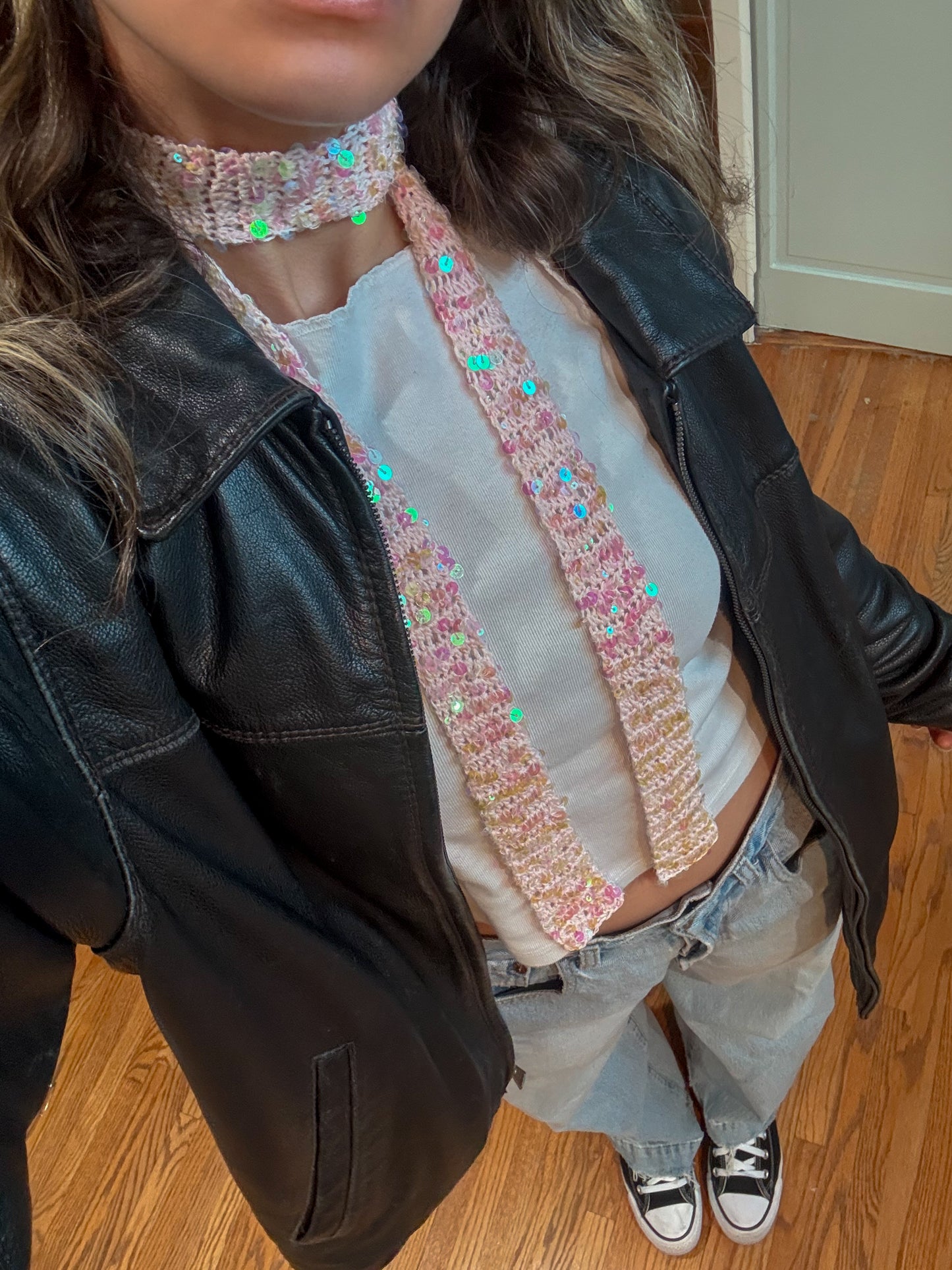 Blush Sequin Scarf